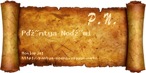 Pántya Noémi névjegykártya