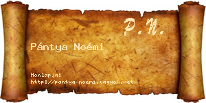 Pántya Noémi névjegykártya